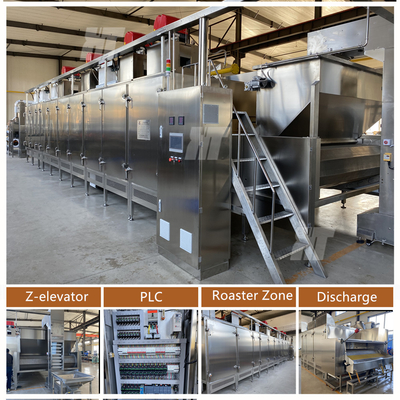 Business Hazelnut Continuous Roaster เครื่องคั่วเมล็ดฟักทอง เม็ดมะม่วงหิมพานต์