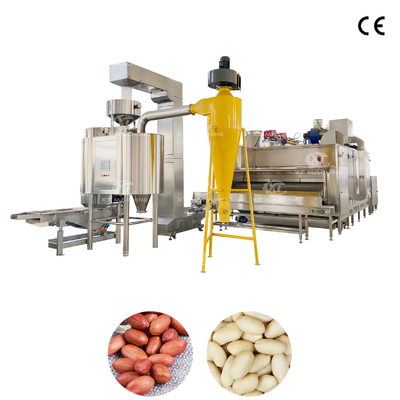 ใช้งานง่าย สแตนเลส 304 เกรดอาหาร ถั่วทอด Air Blancher เครื่องบลันชิ่งถั่ว 1000-1200kg / h