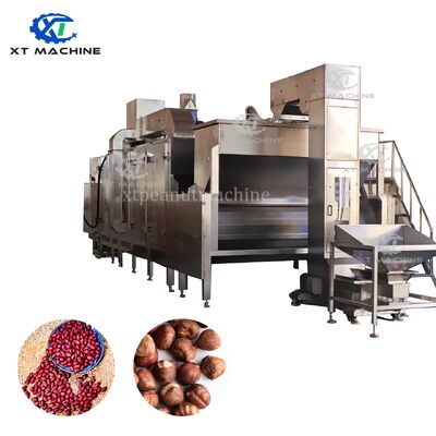 ราคาดี 304 สแตนเลส วงเข็มขัดต่อเนื่อง น็อต Roaster ด้วยการควบคุม PLC และ 3000kg / h ความจุสําหรับถั่ว / เมล็ด / อมอนด์ / คาเชว Roasting ออนไลน์