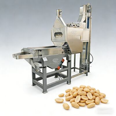 ราคาดี 800-1000kg/h ความจุ SUS304 Split Peanut Blancher ด้วยอัตราการเปลือก 98-99% สําหรับสายแปรรูปถั่ว ออนไลน์