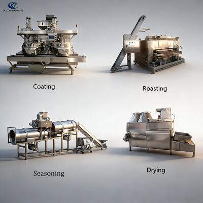 เครื่องเคลือบถั่ว 500-1000kg/h SUS304 พร้อม PLC สําหรับสายแปรรูปถั่ว/ถั่วขนาดยาว/ถั่วโรส/ถั่วคาว